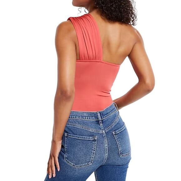 Body Contour Compression Silky One Shoulder Thong Bodysuit With Removable Cups - Picture 2 of 7